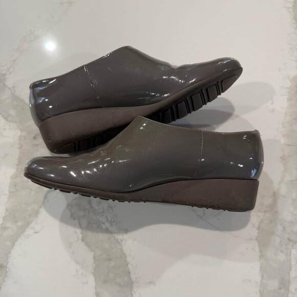 Cole Haan Grand Shoes Womens Size 9 Gray Patent Leather Waterproof Wedge Booties - Picture 8 of 8